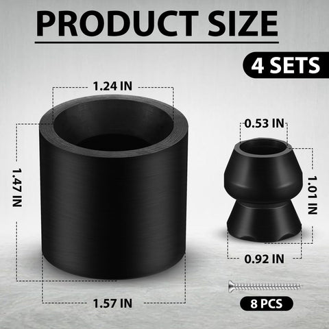 Low Profile Trailer Door Holder Kit With Rubber Bumpers Four Sets RV Camper Cargo Horse Trailer Includes Screws Sizes Shown