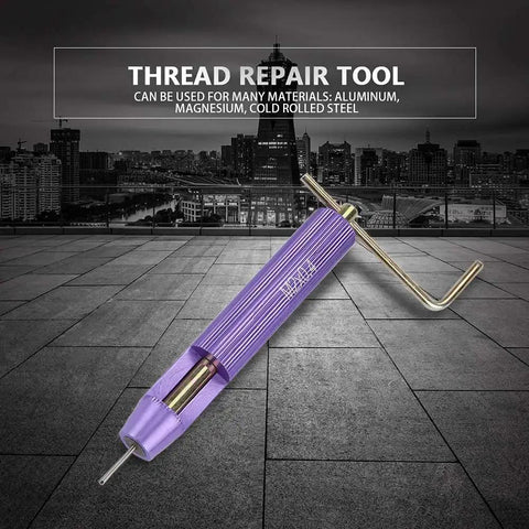 M2x0.4 Threaded Inserts Repair Kit With Installation Tool, Tap, Drill Bit, 20 Pcs 304 Stainless Steel Inserts For Quick, Durable Thread Repair On Metal, Plastic And DIY Projects No Fuss, purple installation tool