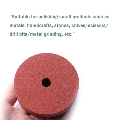 Boss Grade Heavy Duty Three Inch Brown Corundum Grinding And Polishing Replacement Wheel For Mini Bench Grinders, 75mm with center hole, ideal for polishing metals and crafts.