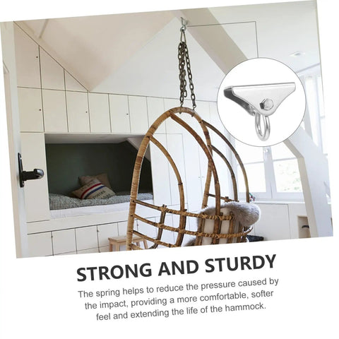 Heavy Duty Swivel Ceiling Hook For Hanging Chairs And Hammocks With Tough Steel Swing Mount and Drop Ceiling Anchor in stylish interior.