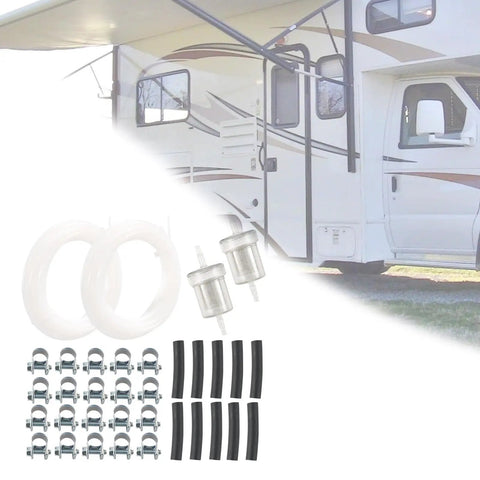 Get Your Car Cozy With This Slick 2 Set Fuels Heater Line Kit Featuring Premium Hose And Secure Clips For Winter Camping And Extended Parked Drives In Cold Regions, RV heater line kit with hoses, clamps, and filters