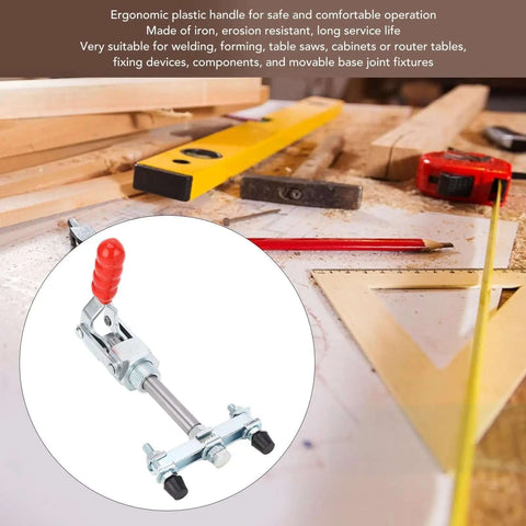 Push Pull Clamp With Double Headed Toggle Action For Welding And Metal Forming, 65.5mm Stroke Delivers 318 Kg Clamping Force, Solid Iron