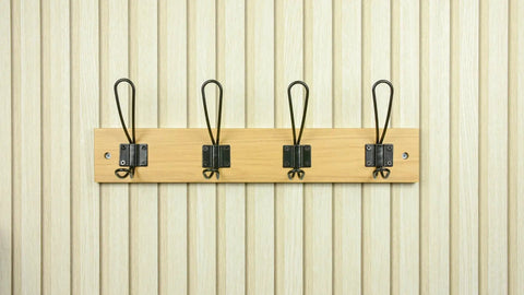 Super Sturdy Wall Mounted Coat Rack With Four Heavy Duty Hooks To Keep Clutter In Check Holds Jackets Scarves And Bags Beautifully Natural Wood Look