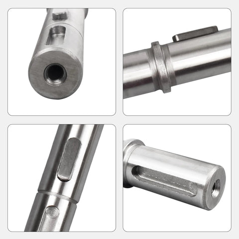 Close-up of Dual Output Shaft for NMRV40 Worm Gearbox, showing detailed features and precision-engineered construction.