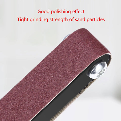 Adjustable Speed Angle Grinder Conversion Kit To Belt Sander Attachment With Multi Angle Setup Built Tough For Woodworking And Metal Deburring Delivering Killer Performance On Every Home Workshop Project, close-up of abrasive strip with tight grinding strength.