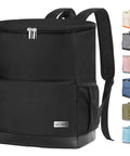 Black Insulated Cooler Backpack for Travel and Camping, Leak Proof Soft Sided Backpack Cooler Keeps 12 Hours Cold or Hot