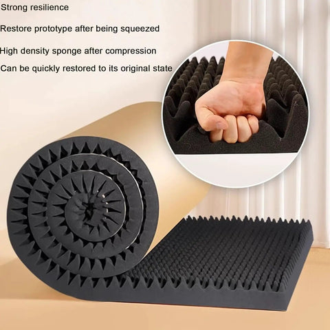 Top Notch Heavy Duty Closed Cell PU Acoustic Foam Panels For Home Studios And Gyms Ultra Resilient foam compressed and unrolled