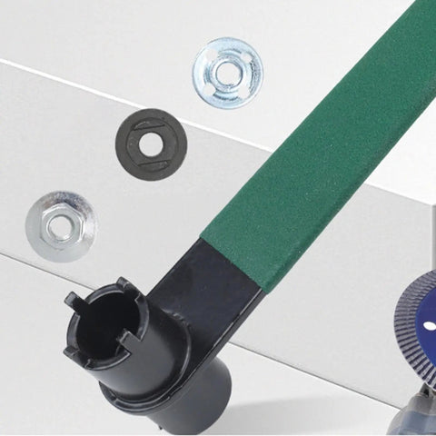 No Sweat Dual Tip Angle Grinder Wrench With Anti Slip Handle Chromium Vanadium Steel, showing four claw hex socket detail.
