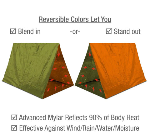 Reversible colors of 4 Pack Mylar Emergency Blankets For Survival, Ultra Compact Heat Reflecting Thermal Blankets
