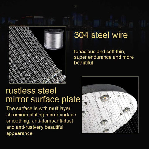 Close-up of components for Six Light Crystal Chandelier Flush Mount Raindrop Ceiling Light With Large Ball Shape Design