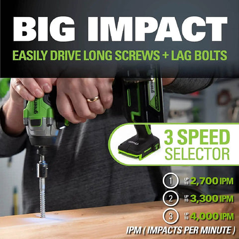 Person using Beefy 24V Brushless Drill Driver And One Quarter Inch Impact Driver Combo Kit with LED light and screw