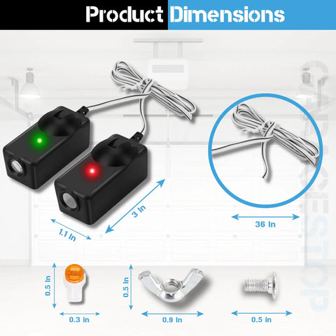 Universal 41A5034 Garage Door Safety Sensor Replacement Kit Eyes Only For Openers After 1997 with wires and connectors