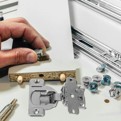 Hand installing Soft Close Hidden Cabinet Door Hinges With Hydraulic Slow Closing For Kitchen And Wardrobe Doors Concealed Flush Mount