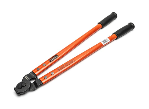 Beefy 28 Inch Cable Cutter For Wire Rope And ACSR That Easily Cuts Up To 3/8 Inch Rope And 7/16 Inch ACSR Notch, steel handles, rubber grips