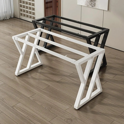 Heavy Duty Industrial Metal Table Legs Built Like A Tank For DIY Dining And Coffee Tables Featuring Fully Welded Steel Base With Durable Varnish Finish For Hella Sturdy Home Office Furniture Support Setup in black and white.