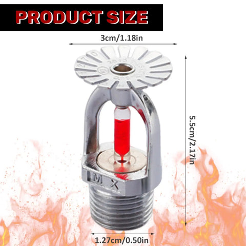 Heavy Duty Copper Pendent Fire Sprinkler Head For Quick Response Water Spray Kit With Snug Half Inch Thread, 5.5cm tall.