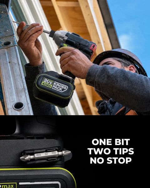 Man using drill with Best Go To 46 Piece Screwdriver Bit Set With S2 Steel Bits in home repair setting, close-up on bit.