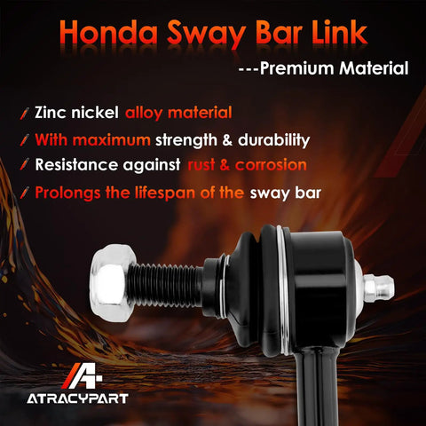 Front Sway Bar Link Kit 2 Piece Fits Honda Pilot 2006-2015 MDX 2006-2013 ZDX 2010-2013 Replacement To Stop Clunking And Leaning In Turns No More Bouncing Or Uneven Tire Wear, zinc alloy link