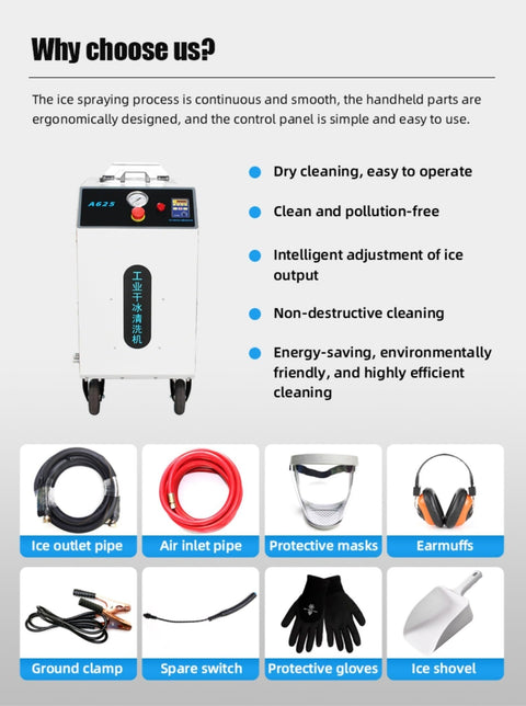 Pro Grade Industrial Dry Ice Blasting System for Equipment Cleaning and Surface Restoration Perfect for Production Line