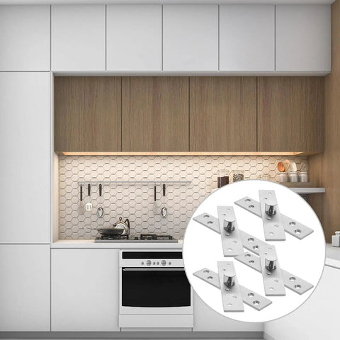 4-Pack Stainless Steel Hidden Door Hinges For Wooden Doors With Rotatable Pivot And Vertical Connecting Function Rustproof in kitchen