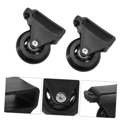 Retractable Caster Wheels For Heavy Duty Telescopic Ladders Machined From Solid Aluminum Alloy, showcasing durable black wheels and secure mounts.