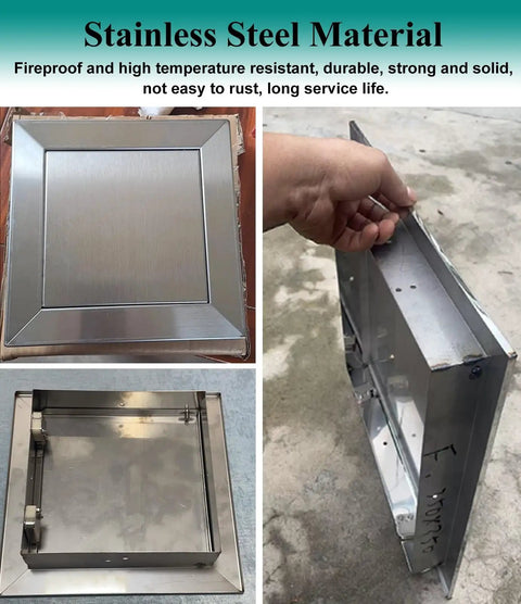 Stainless Steel Access Panel Featuring A Straight Up Smooth Operation Dead Simple Push Button Latch For No Sweat Drywall Ceiling Or Wall Install Solid Attic Plumbing Inspection Hatch Covers Ninety By Ninety Centimeter Openings Hits The Sweet Spot Always.