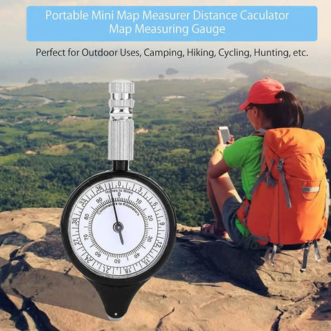 Handheld Map Distance Measuring Tool And Road Odometer Solid Aluminum Alloy Wheel for Camping Hiking compact and portable design with gauge.