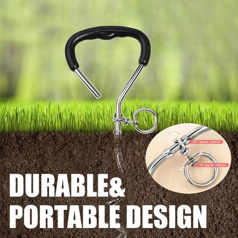 Metal stake with black handle and rings, durable design for Real Golf Ball Swing Trainer With Swing Correction Armband For Backyard