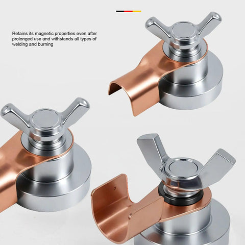 Heavy Duty Welding Magnetic Grounding Clamp With Stainless Steel Brass Fixture For Garage Use, showcasing a durable magnetic attachment.