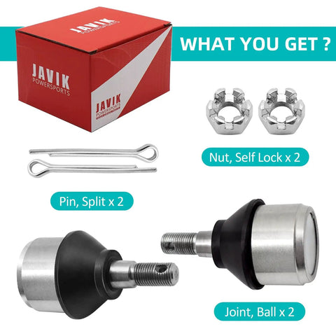 Two Beefy Ball Joint Kit For ATV UTV Fits Sportsman Ranger Scrambler Magnum Big Boss Trail Boss Xplorer Xpedition ACE ATP Models Durable Heavy Duty Front Suspension Replacement Parts, two ball joints and hardware