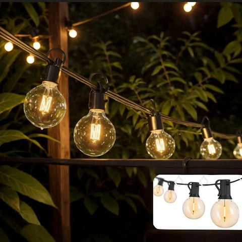 Heavy Duty Eye Screw Hooks With Safety Buckle 35 Piece Set holding string lights outdoors