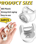 White ABS plastic PEX pipe clamps, 1/2 inch (16 mm) size, 50-pack U-shaped tubing holders