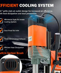 Efficient cooling system of Beefy Magnetic Drill Press 1400W Copper Motor, showcasing air outlet design and carbon brush