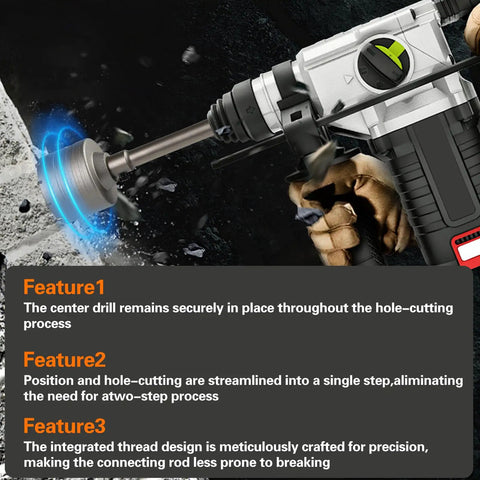 Hole Saw Kit With SDS Plus And Max Shank drilling concrete wall