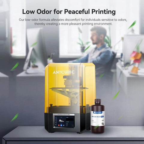 Top Tier Abs Like Resin Upgraded For Eight K 3D Printers Boasting Rock Solid Strength And Serious Flexibility With Low Odor Zero Hassle Setup For Lcd Machines One Kilogram Beige displayed next to Anycubic LCD printer.
