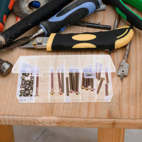 49 Piece M6 x 40 to 80 Mm Hex Socket Screws And Barrel Nuts Kit With Grab And Go Compact Storage Box on wooden table