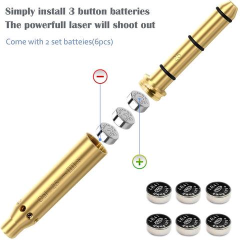 Easy In Sight Red Laser Boresighter For.25 Caliber Rifles Lets You Sight In Fast And Accurate For Hunting, batteries included