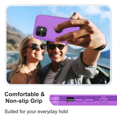 iPhone 11 Case With Built In Screen Protector Beefed Up Heavy Duty Drop Protection Full Body Rugged Shockproof Dust Proof 3 Layer Tough Protective Cover For iPhone 11 Purple