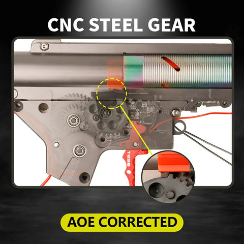 AOE corrected CNC steel gears in Spiral Gear Set For AEG V2 V3 Gearbox Upgrade Kit 18 To 1 for M4 AK MP5 G36 P90.