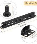 Diagram showing dimensions of 4 Pack 1U 19 Inch Cable Manager Kit For Network Racks, featuring metal finger duct mounts in black.
