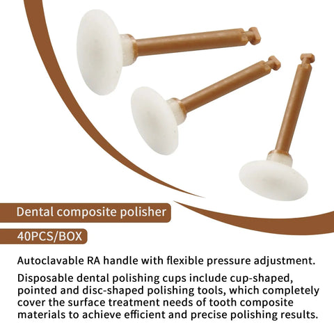 40 Pack Dental Polishing Discs One Step Pre Polishing Finishing Kit P7 1.0 With Adjustable RA Handle, three discs close-up