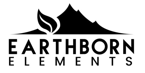 Logo of Earthborn Elements with mountain and leaf design