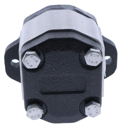 Heavy Duty Hydraulic Lift Function Gear Pump Replace Part 96193GT 4CC CCW Rotation 20Mm Input Shaft For Genie Gr Gs Tmz Tz Lifts top view showing metal construction and bolts.