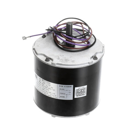 Genuine OEM 1/5 HP Electric Blower Motor For Commercial HVAC Systems Super Tough 48 Frame Housing, top view with wiring.