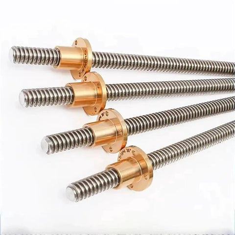 Road Proven Heavy Duty T16 Left Hand Trapezoidal Lead Screw Paired With Durable Brass Nut Delivers Slick Linear Motion Low Friction Operation Top Shelf Gear For 3D Printer Cnc 900 Mm, featuring multiple lead screws with brass nuts.