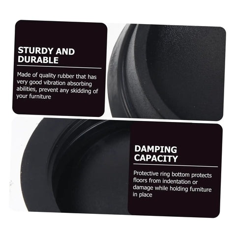 Close-up of Tough As Nails Rubber Floor Cups With High Grip Non Skid Base, showcasing durable rubber and damping capacity.