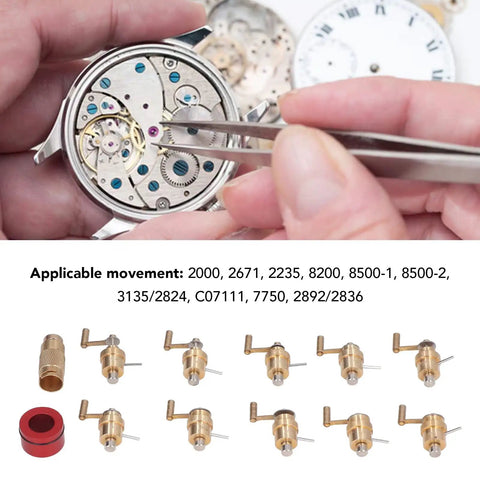 Brass Wristwatch Repair Kit tools with ergonomic non-slip handle for professionals, part of Winder Set For Watch Repair Pros.