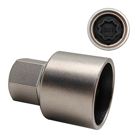 301 Wheel Locking Nut Key For Mercedes Benz Lug Nut Removal Tool steel socket with pattern