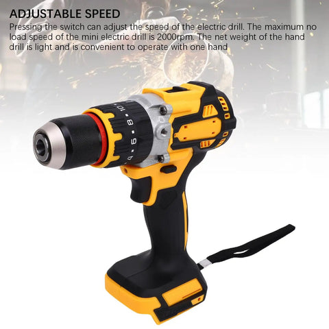 Rock Solid Cordless Drill Featuring A Brushless Motor Flat Out Fast At 2000 Rpm With Knockout Torque, compact design for single-hand use.