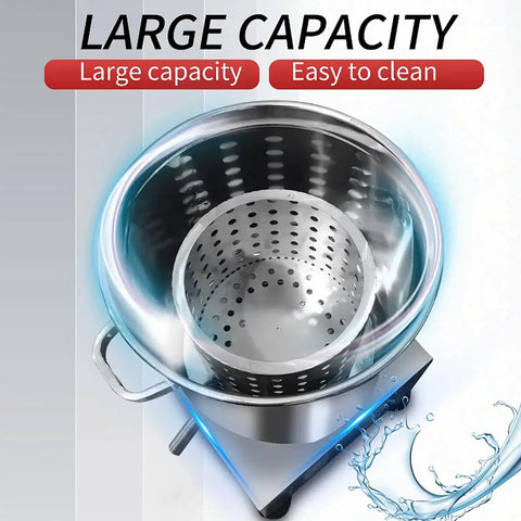 Inside view of the large capacity stainless steel drum from the Badass Commercial Electric Food Dehydrator with easy cleaning feature.